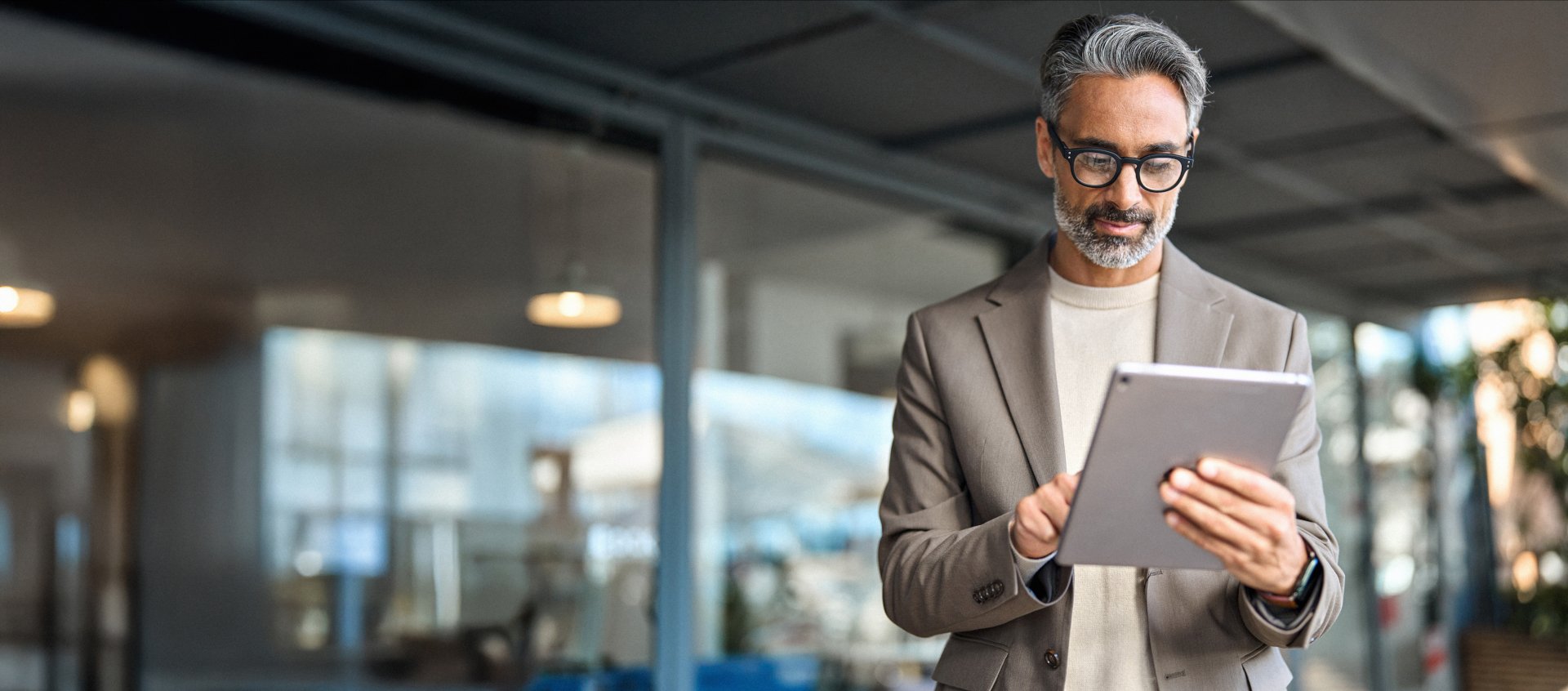 Professional office background with team members